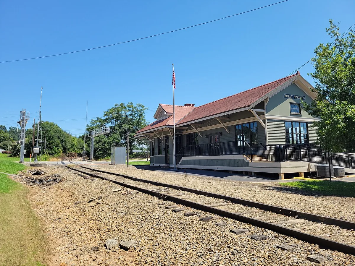 Historic depot in Holly Springs, Georgia