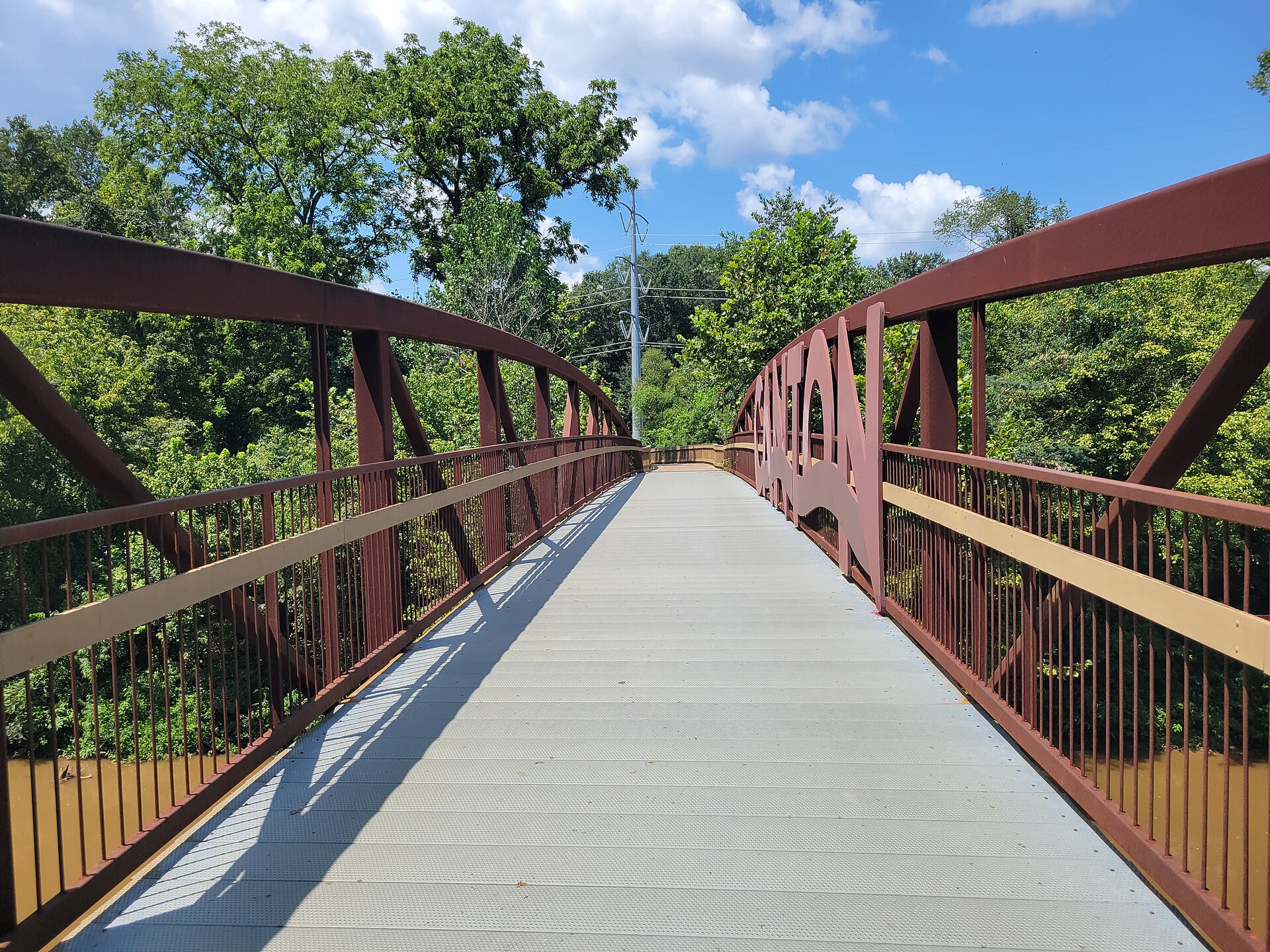 Pedestrian bridge at Etowah River Park in Canton, Georgia