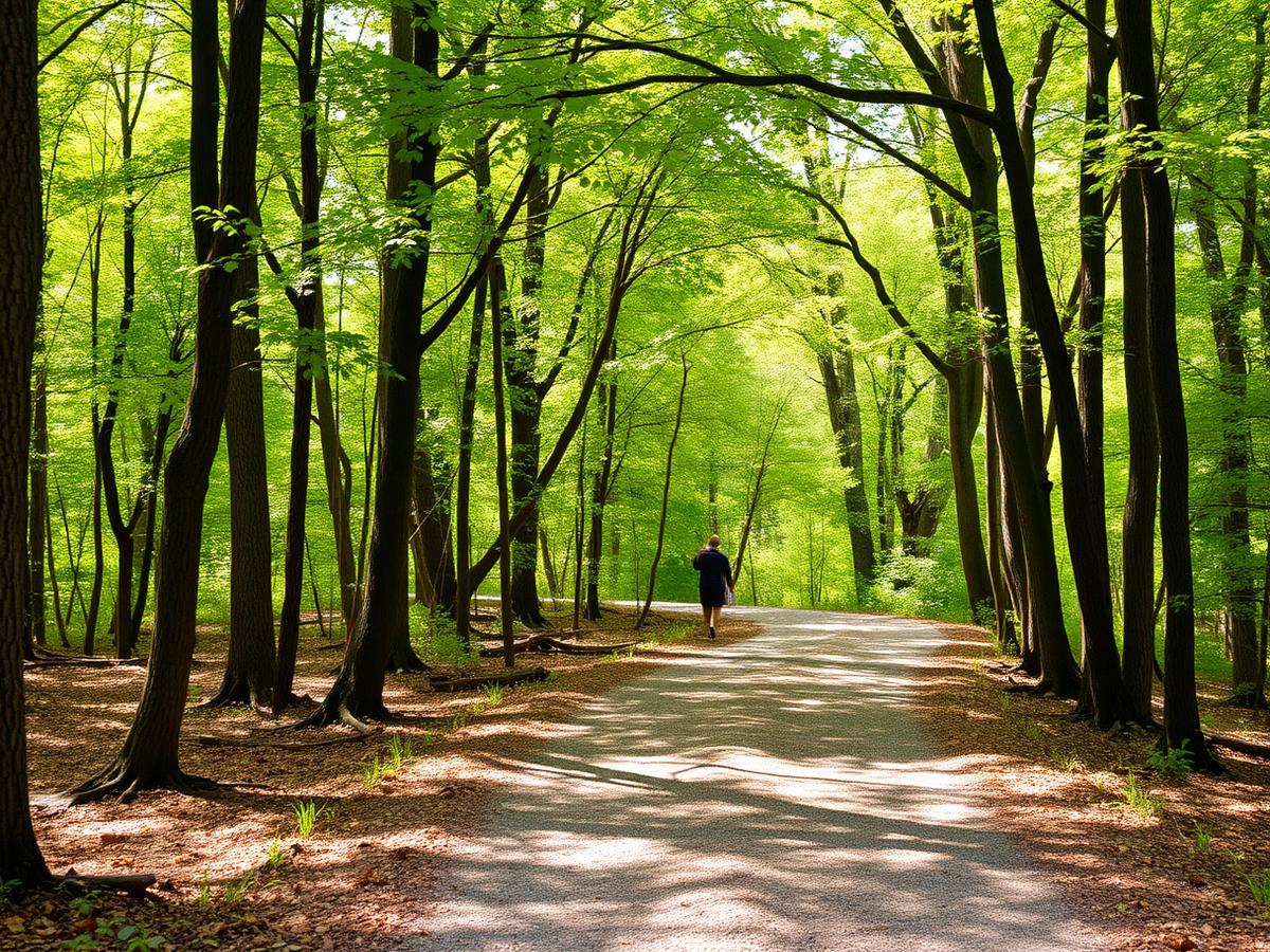 Representative image of a wooded family-friendly walking trail